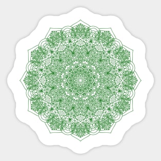 Green Floral hand drawn Mandala. Sticker